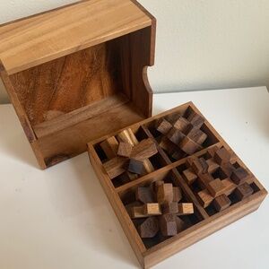 3D Wooden puzzles. True brain teasers. NWOT